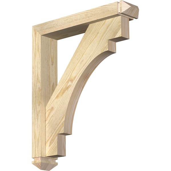Ekena Millwork Merced Arts and Crafts Rough Sawn Bracket w/ Offset Brace, Douglas Fir, 4"W x 20"D x 24"H BKT0402X20X24MRC03RDF - main